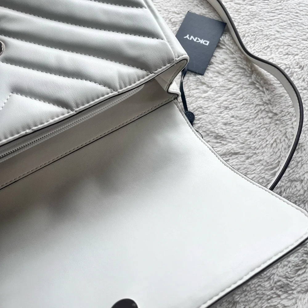 DKNY Cream Quilted Crossbody Bag - Picture 5 of 8